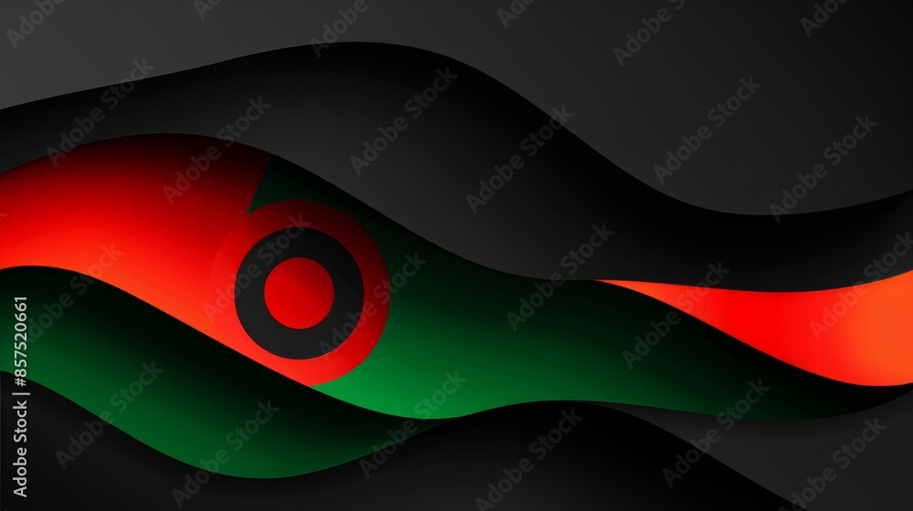 Poster mockup of a wavy paper background featuring the flag of mauritania. this image is ideal for design p