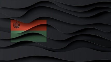 digital rendering of the flag of Mali, represented as a wavy paper design.