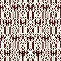 Ethnic seamless surface pattern. Repeated interlocking geometric figures. Tribal wallpaper. Native americans ornamental abstract background. Geo digital paper, textile print. Vector art