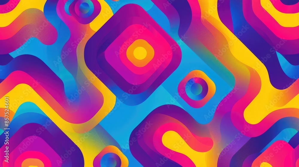 Poster colorful geometric shapes with a gradient background aig51a.