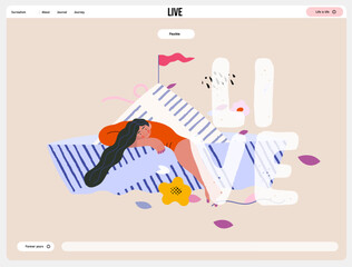 Life Unframed: Paper boat -modern flat vector concept illustration of girl floating in paper boat. A metaphor of unpredictability, imagination, whimsy, cycle of existence, play, growth and discovery