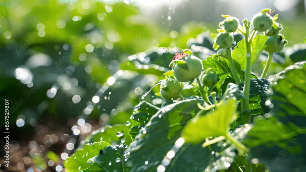 Aufkleber a smart irrigation system uses weather forecasting data and ai algorithms to determine the best wate