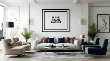 Fototapeta premium A detailed 3D render of a white frame on a wood-paneled wall