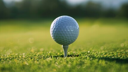 Focus Photography of Golf Ball on the Grass. Reference Picture of Outdoor Activity