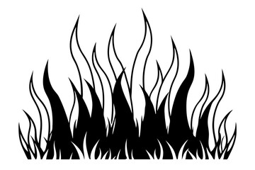 grass like flames vector silhouette