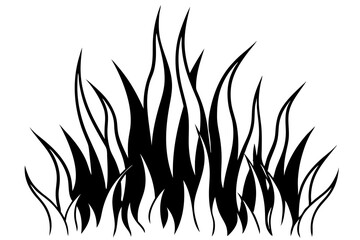 grass like flames vector silhouette