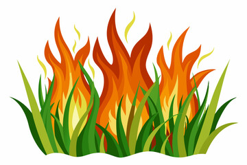 grass like flames vector silhouette