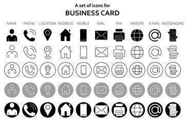 A simple but high-quality set of icons for a business card