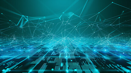 Obraz premium Dynamic Digital Network in Teal