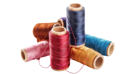 Sewing thread on a transparent background