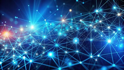 Abstract digital connections illustrated with data points and blockchain technology , technology, blockchain, digital, abstract, connection, network, data, internet, information