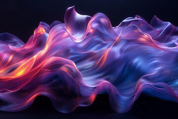 Obraz premium Iridescent Liquid Blob on Black Background