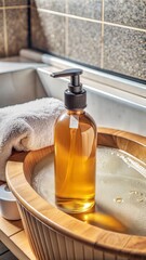 Obraz premium Shampoo in hotel bathtub