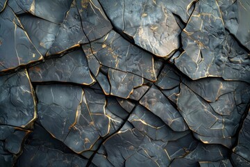 Dark gray stone with gold veins
