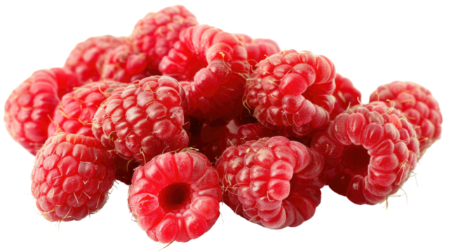 Raspberries on a transparent background