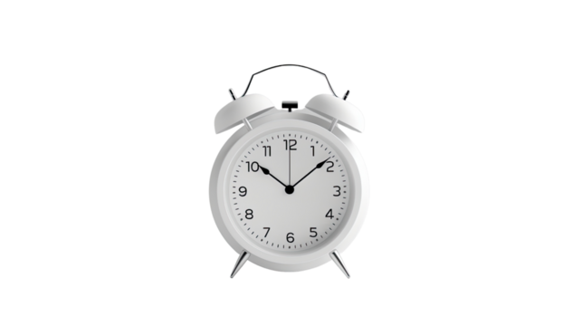 Alarm clock on a transparent background