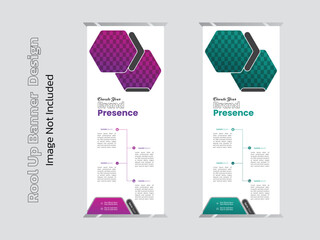 unique and eye catching roll up banner design and template 