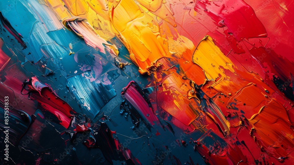 Poster this artwork showcases diagonal streaks of vibrant colors on a textured background, emphasizing the 