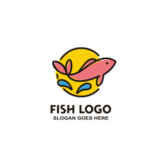 Fish logo design in vector