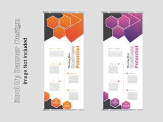 unique and eye catching roll up banner design and template 