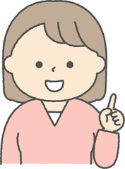 説明をする若い女性