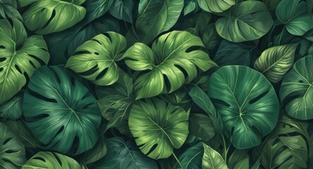 Fototapeta premium Leaf background. Green leaf patern background