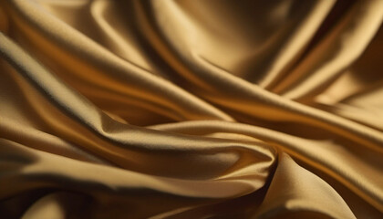 Golden draped silk as a background. 