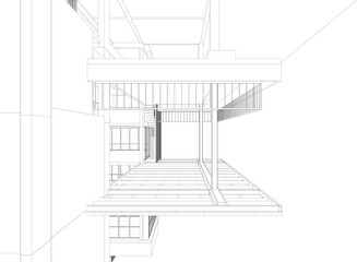 3D illustration of residential project
