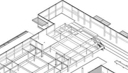 3D illustration of building structure