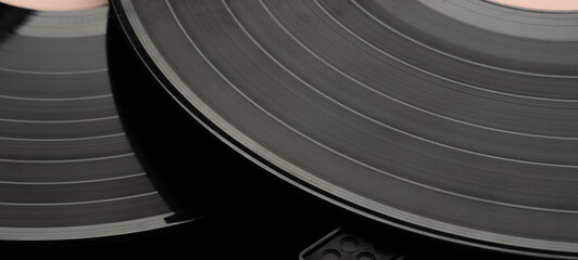 abstract music background with vinyl records