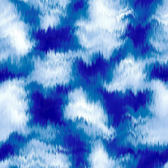 Water blur degrade alcohol ink texture background. Seamless liquid flow stripe effect. Distorted tie dye wash variegated fluid blend. Repeat ombre pattern for sea, ocean, nautical maritime backdrop © Nautical