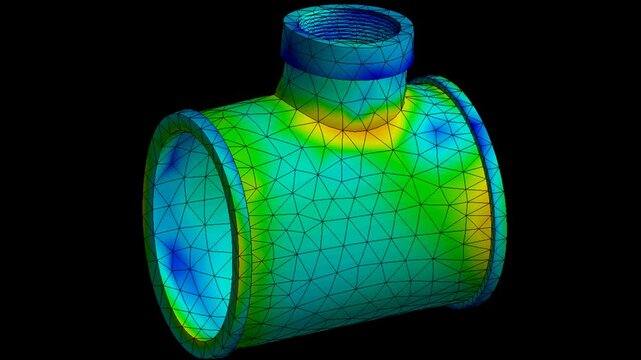Mechanic simulation engineering - Stress and breakpoint analysis of pipe fitting under force and moment conditions