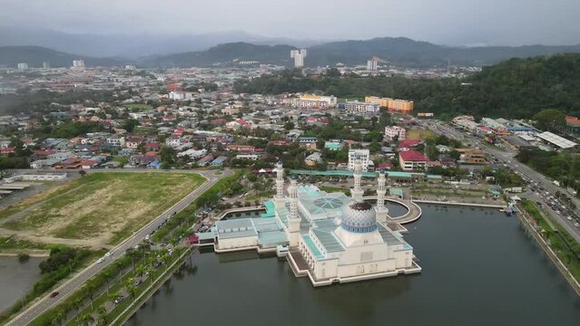 The aerial view of Kota Kinabalu in the Sabah state of Malaysia