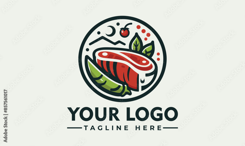 Wall mural steak vector logo a timeless design for restaurant, food, and lifestyle brands embrace the sizzling 