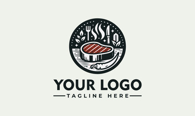 Steak Vector Logo  A Timeless Design for Restaurant, Food, and Lifestyle Brands Embrace the Sizzling Grill, Tender Cuts, and Mouthwatering Flavors with the Enchanting Steak Vector Logo