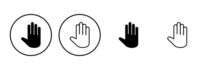 Hand icon set. hand vector icon, palm,click