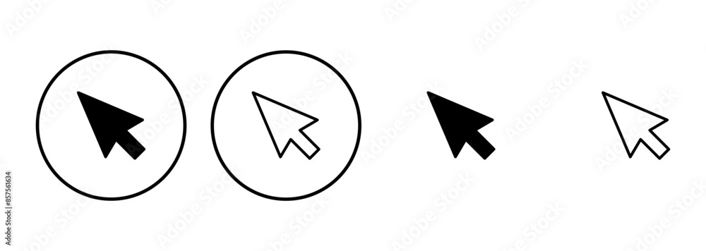 Poster click icon set. pointer arrow icon. cursor icon vector
