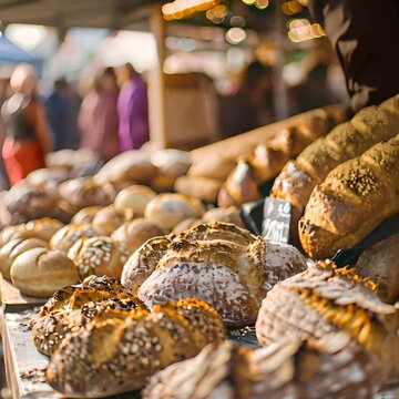 a table topped with lots of different types of bread