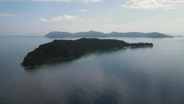The aerial view of Tunku Abdul Rahman Marine Park in Malaysia