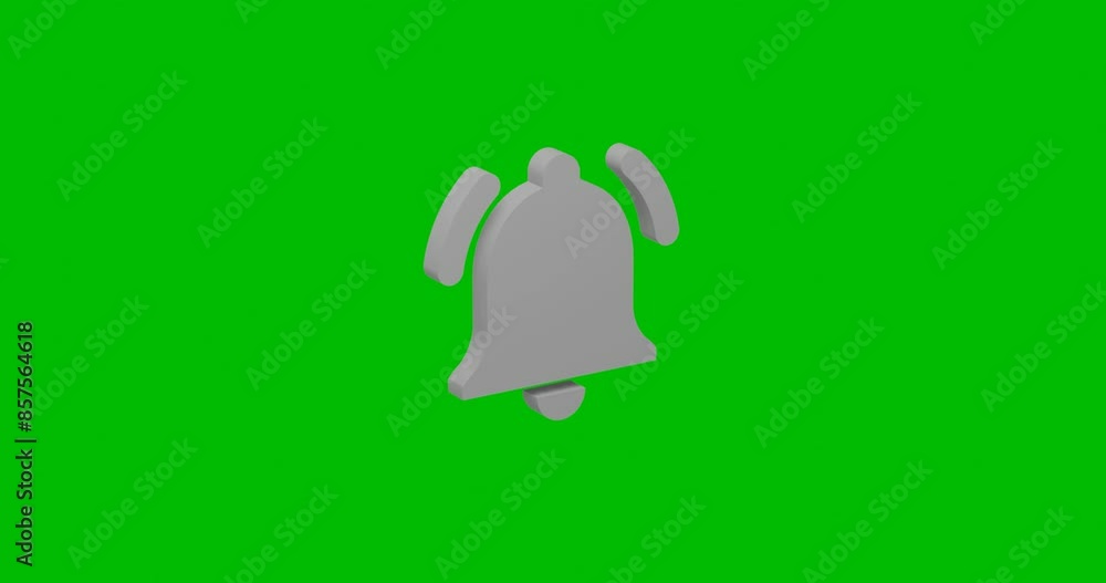 Poster animation of rotation of a white bell symbol with shadow. simple and complex rotation. seamless loop