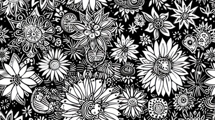Boho plant floral design pattern background
