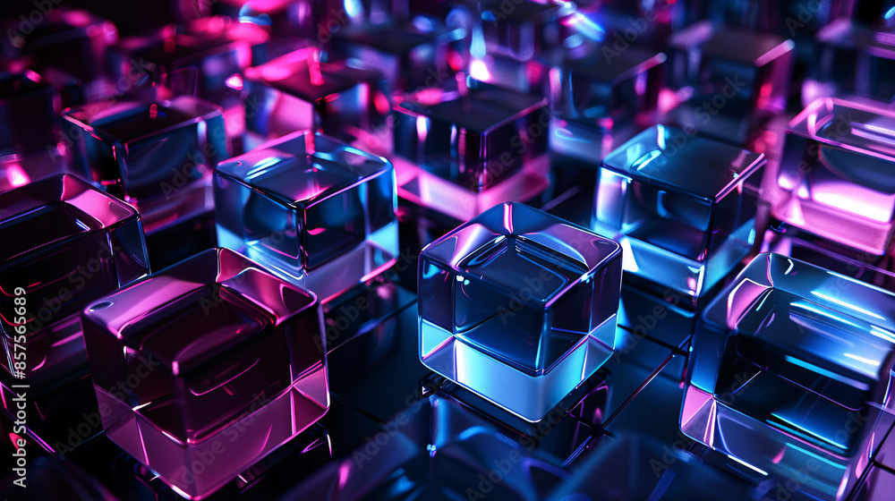 Poster color square data abstract background of big data concept