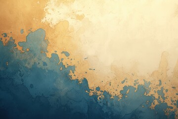 Abstract Watercolor Background with Blue and Yellow Hues