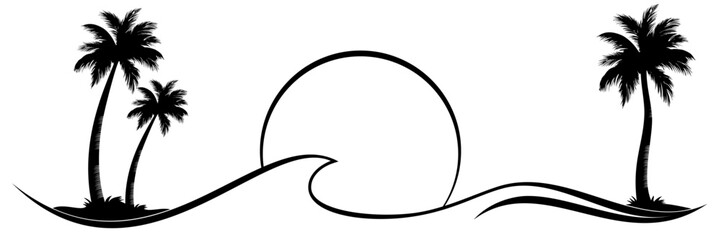 palm trees on the beach 