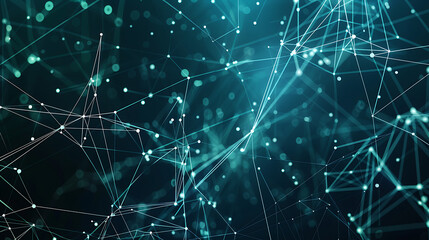 Obraz premium Digital Web: Abstract Blue Technology Network Background
