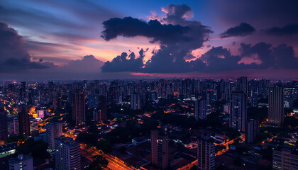 Fototapeta premium sunset in the city