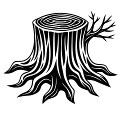 tree stump line art, generative AI © VALUEINVESTOR