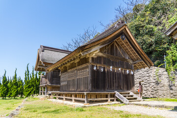 島根県の出雲にある、出雲大社の上宮の風景