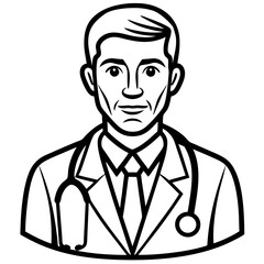 a doctor line art, generative AI