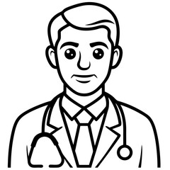 a doctor line art, generative AI